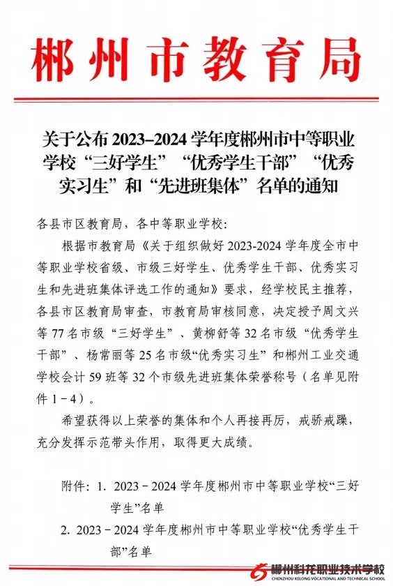 市三好學(xué)生、優(yōu)秀學(xué)生干部名單，我校這些同學(xué)上榜啦